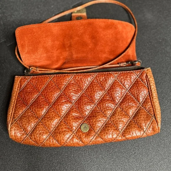 Capaccioli Y2K Orange Leather Wristlet - Picture 6 of 8